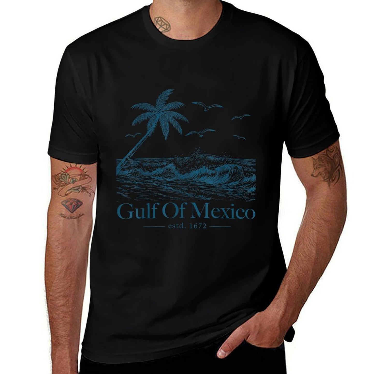 Gulf of Mexico Since 1672 Retro Vintage Beach  Breathable T-Shirt