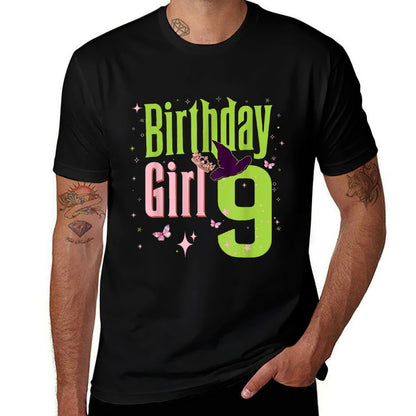 9Th Birthday Witch Pink And Green 9 Year Old Birthday Girl  Affordable Price T-Shirt