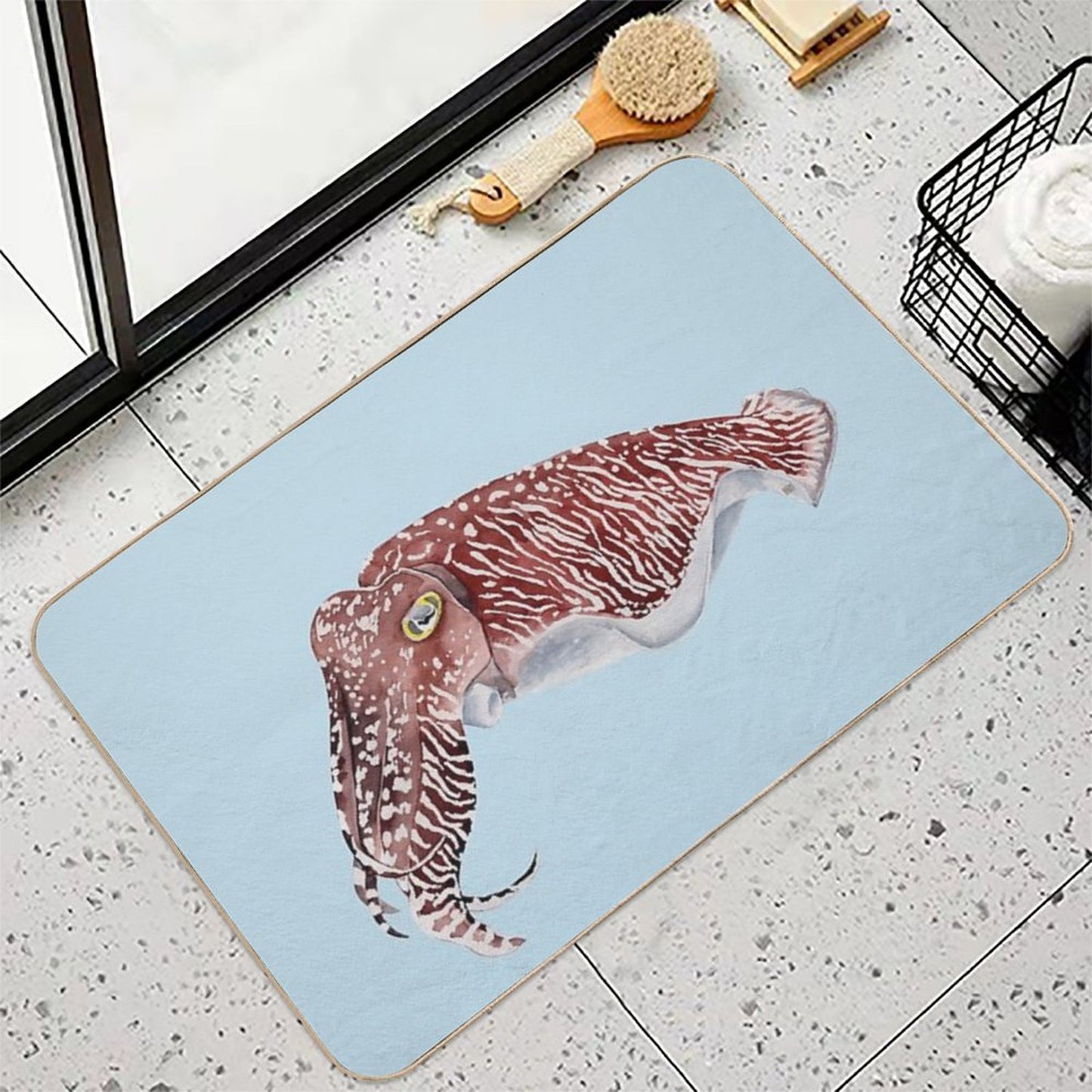 COMMON CUTTLEFISH-Sepia Officinalis  Repositionable Bath Mat