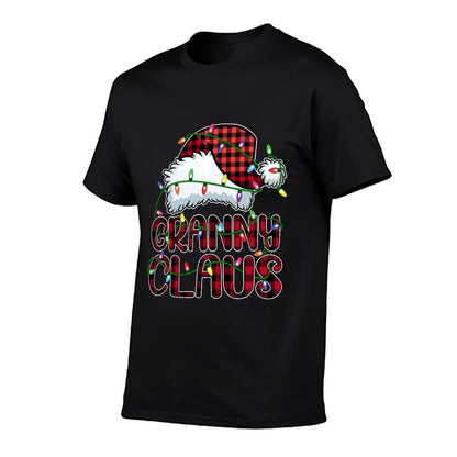 Granny Claus Christmas Lights Pajama Family Matching  Quick-drying T-Shirt