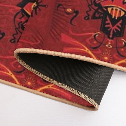 Red Samurai Shaman  Slip-Resistant Bath Mat
