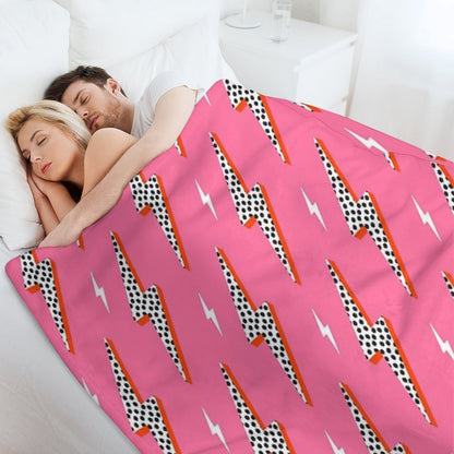Lightning Bolt Thunder Flash Preppy Pink Premium Throw Blanket