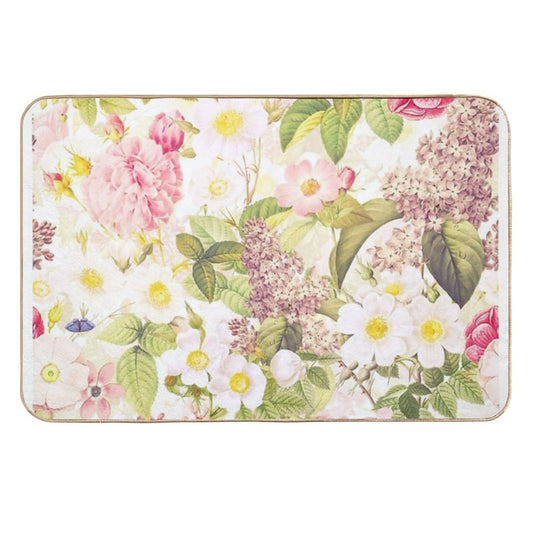 Vintage Summer Rose Garden- Blush Botanical Garden Nightgarden  Eco-Friendly Bath Mat