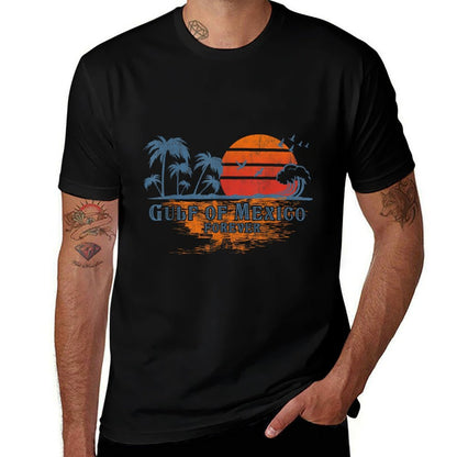 Gulf of Mexico Est. 1550 Retro Vintage Beach Gulf of Mexico  Trendy Pattern T-Shirt