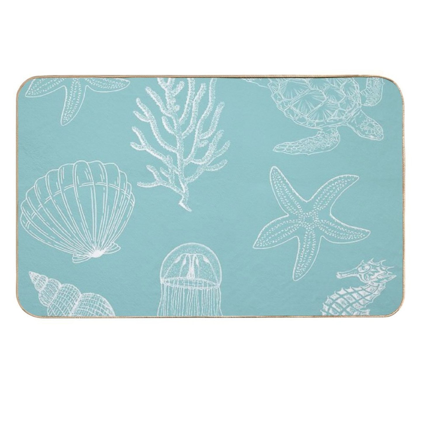 Ocean Bathmat Sea Life  Stain-Proof Bath Mat
