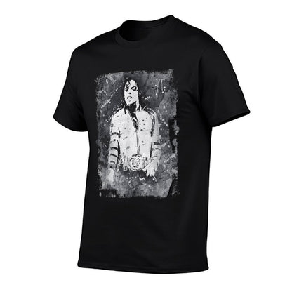 Michael Jackson Bad World Tour 1988 Black And White Splatter  Summer-ready Fabric T-Shirt