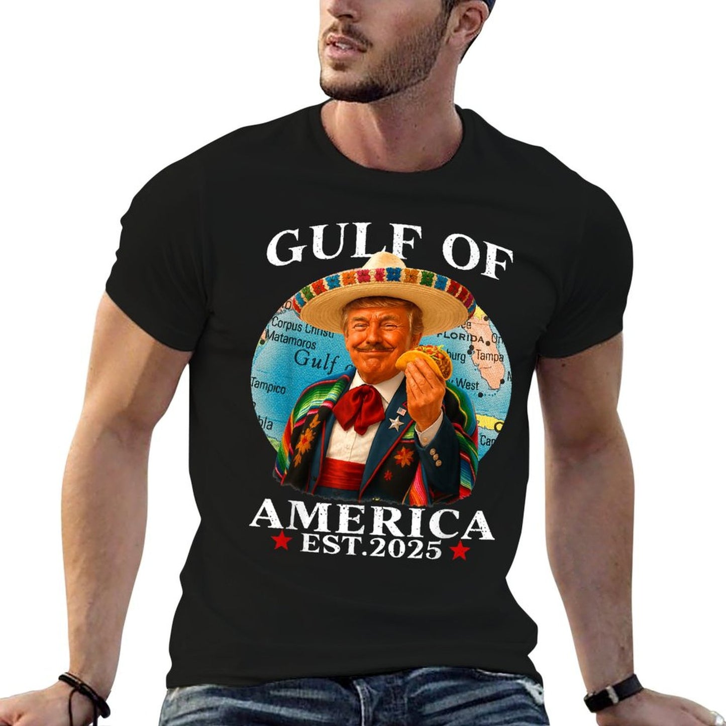 Trump Gulf Of USA America Since 2025 Mexico Trump USA Gulf Trendy Pattern T-Shirt
