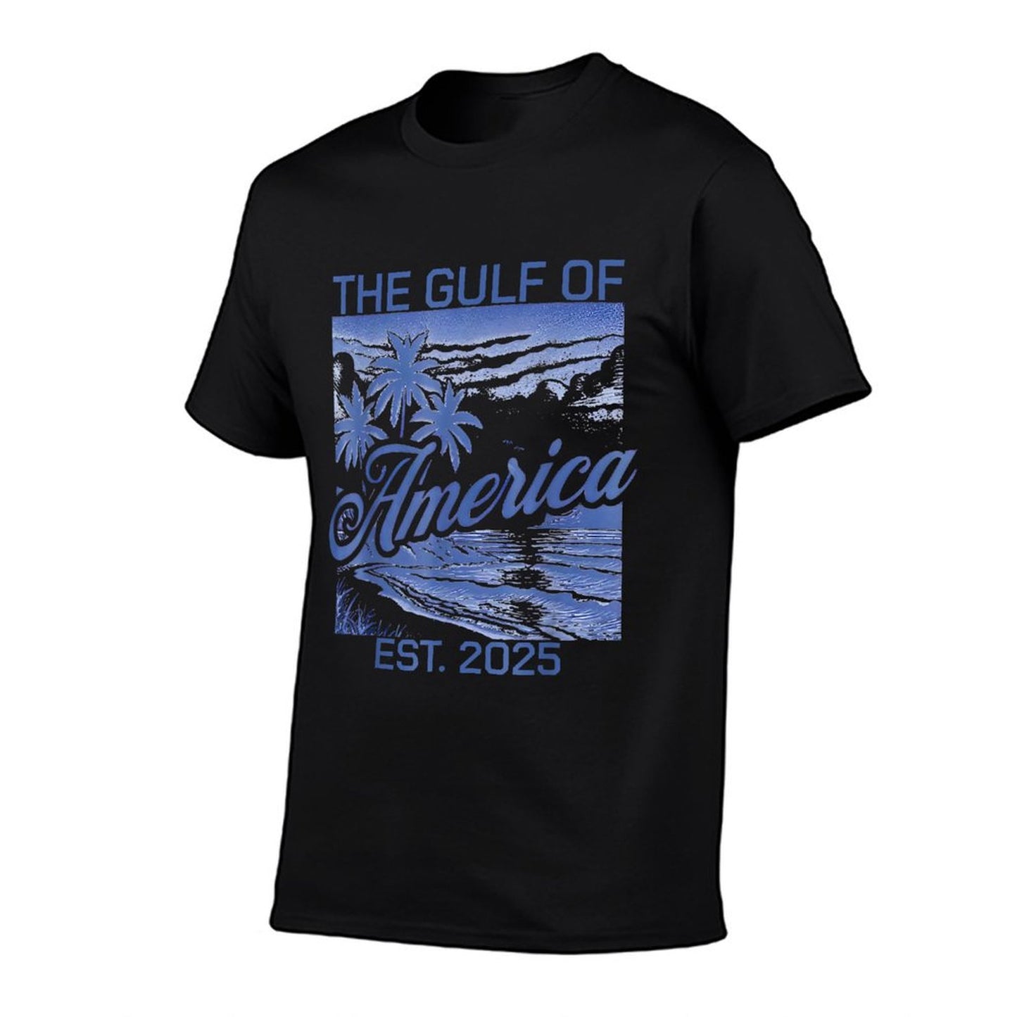 Retro Gulf Of USA America Est 2025 American Flag Gulf Mexico Eco-friendly Material T-Shirt