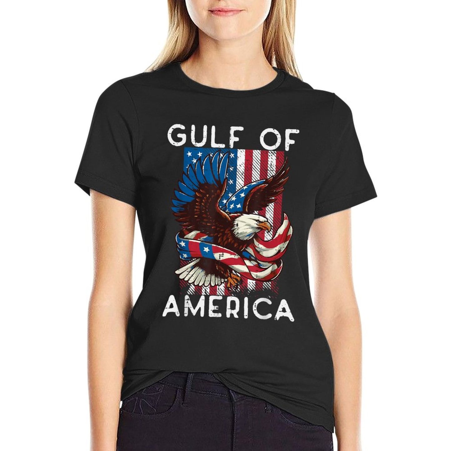 Gulf Of USA America US Flag Men Women Kids Summer-ready Fabric T-Shirt