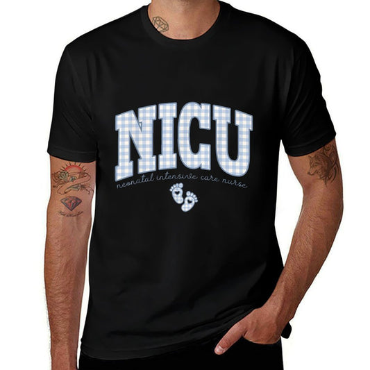 Women NICU Neonatal Intensive Care Nurse NICU Nurse Gingham  Vintage-inspired T-Shirt