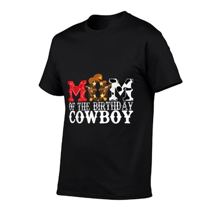 Mom 1st First Birthday Cowboy Western Rodeo Party Matching  Fade-proof Color T-Shirt