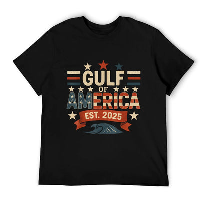 Retro Gulf Of USA America Since 2025 American Flag USA Gulf Slim-fit Cut T-Shirt