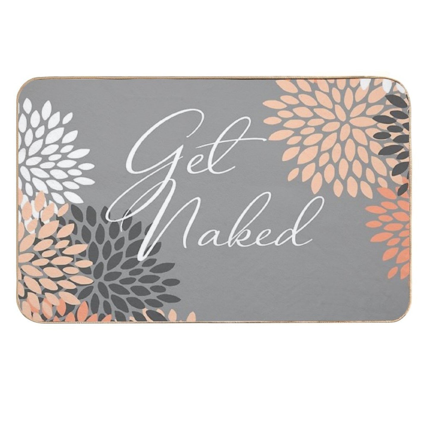 Get Naked - Floral Peach, Gray, White  Multi-Purpose Bath Mat