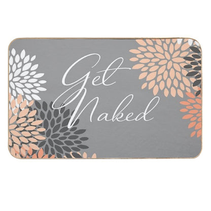 Get Naked - Floral Peach, Gray, White  Multi-Purpose Bath Mat