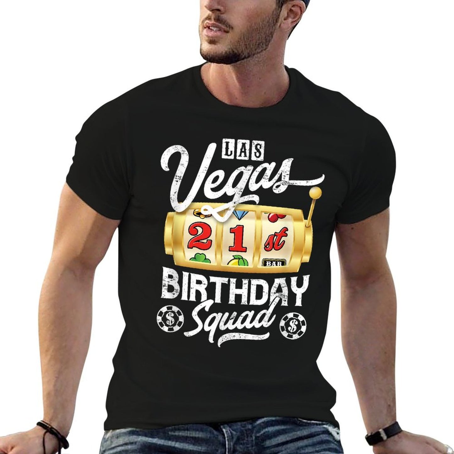 Las Vegas 21st Birthday Squad  Heathered Texture T-Shirt