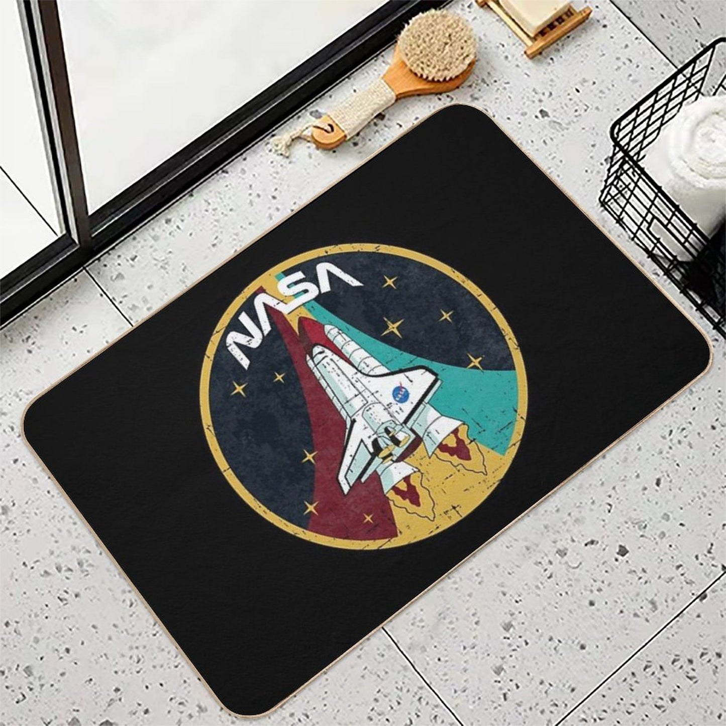 Nasa Emblem - Vintage Texture  High-Traffic Bath Mat