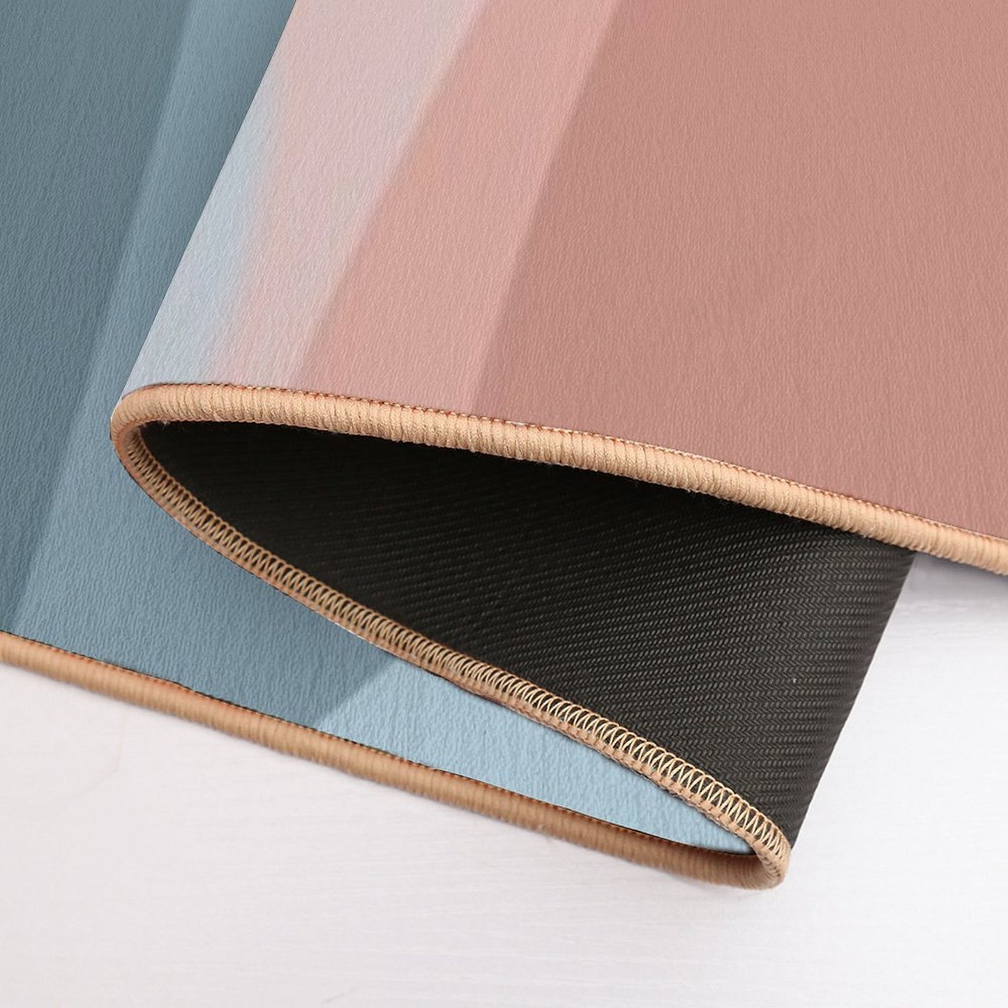 Retro Style Design with Blue And Pink Waves  Long-Lasting Bath Mat