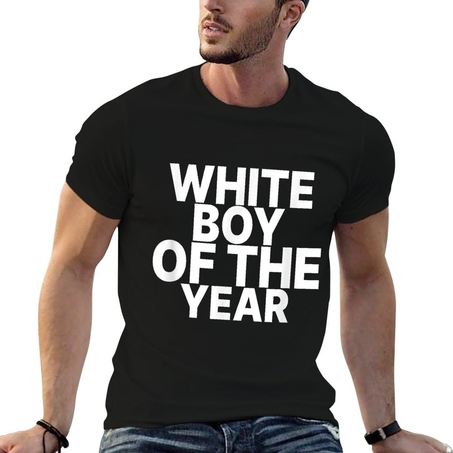 White Boy Of The Year Funny  Fade-proof Color T-Shirt