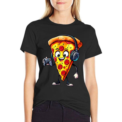 Funny Gamer Pizza Food Video Gaming Men Boys Kids Youthn  Quick-drying T-Shirt