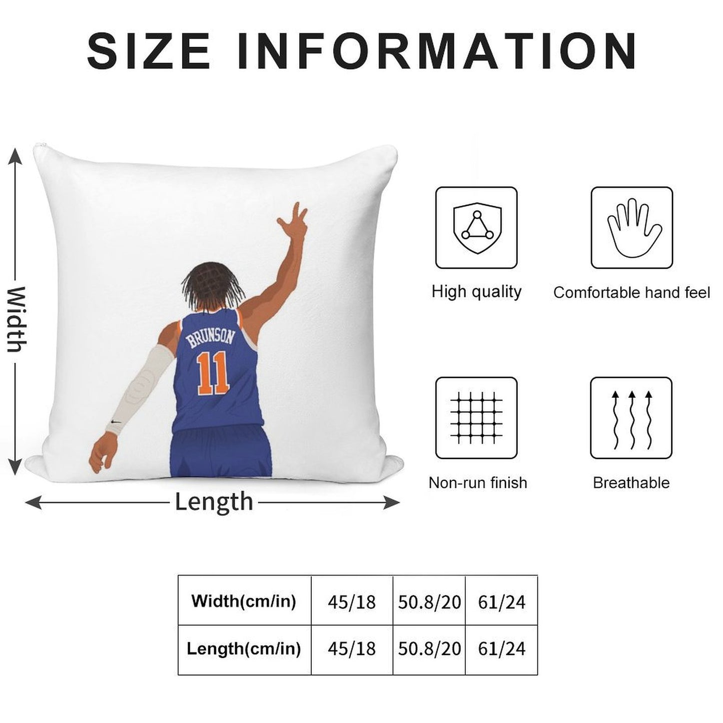 JALEN BRUNSON Soft Bedroom Essential Throw Pillow