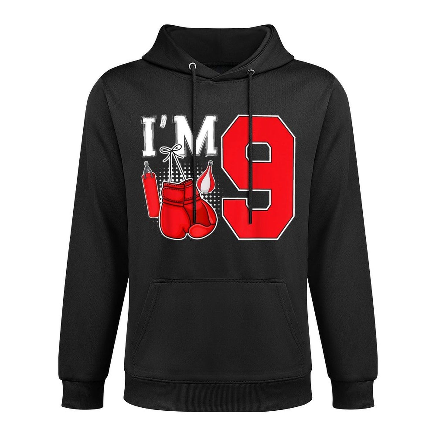 9th Boxing Birthday Party Nine Year Old Boxer Birthday Kangaroo Pocket Hoodie