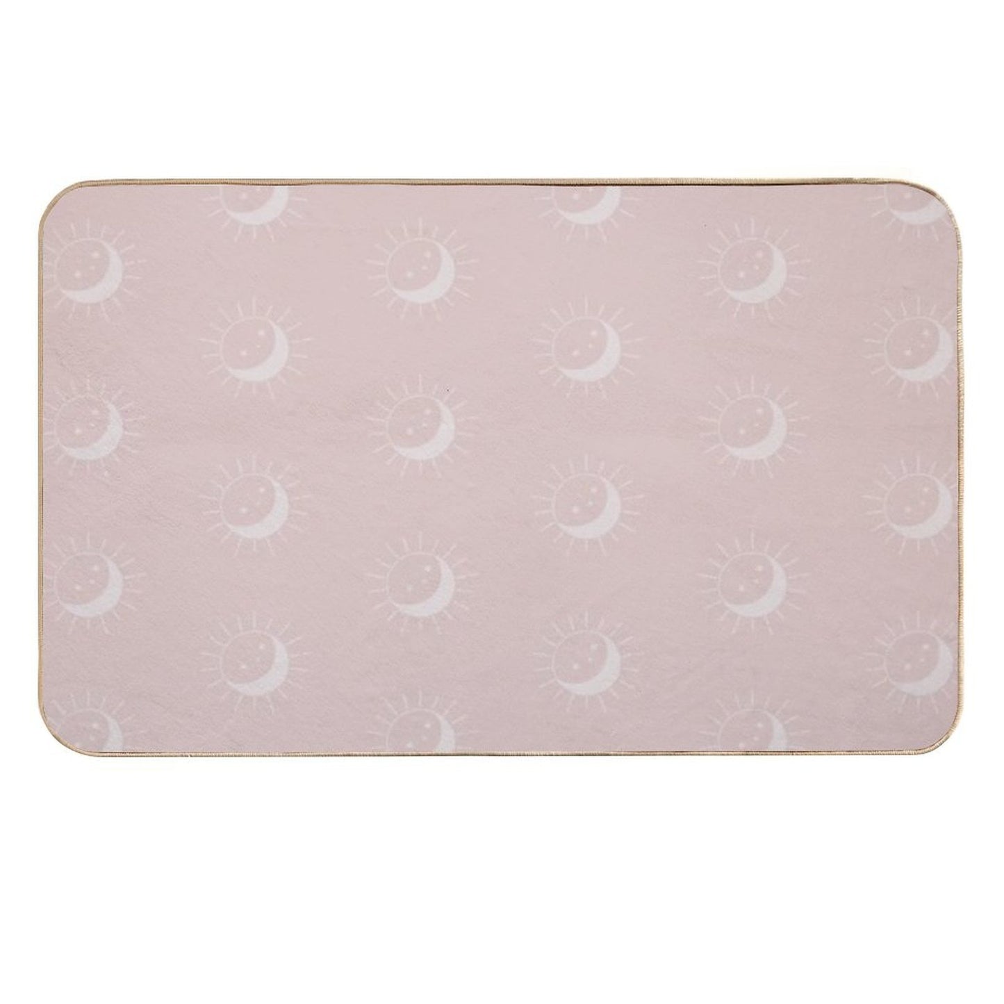 Pretty Sun And Moon Pattern Soft Aesthetic In Muted Colors Pale Pink  Multi-Purpose Bath Mat