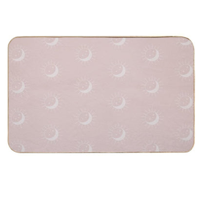 Pretty Sun And Moon Pattern Soft Aesthetic In Muted Colors Pale Pink  Multi-Purpose Bath Mat