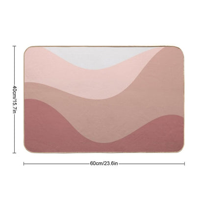 Modern Pink Wave Abstract, Minimalist Art, Simple Pattern Durable Bath Mat
