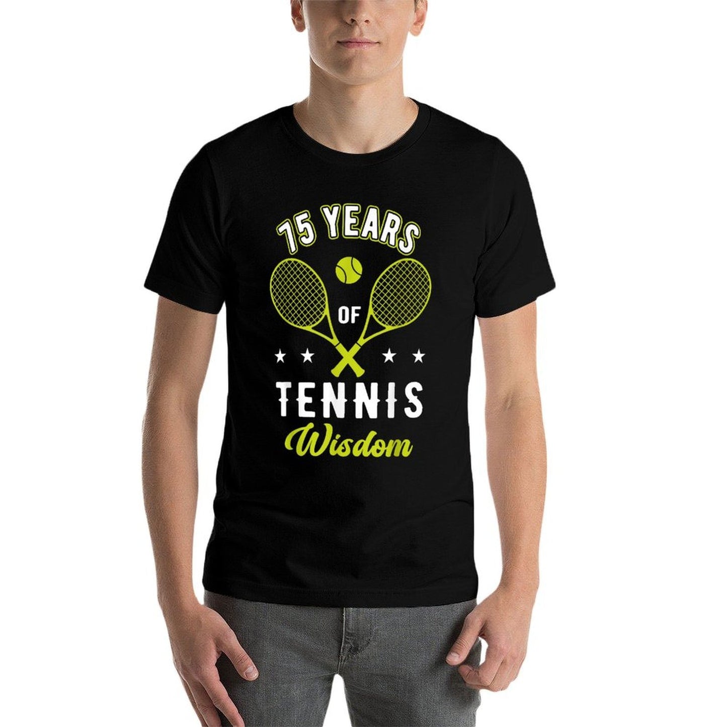 75 Years Tennis Wisdom Sport 75th Birthday Tennis Coach  Easy-care T-Shirt