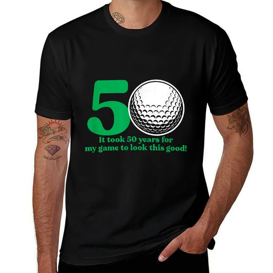 50 Year Old Golfer Golfing Quote Golf 50th Birthday  Heathered Texture T-Shirt