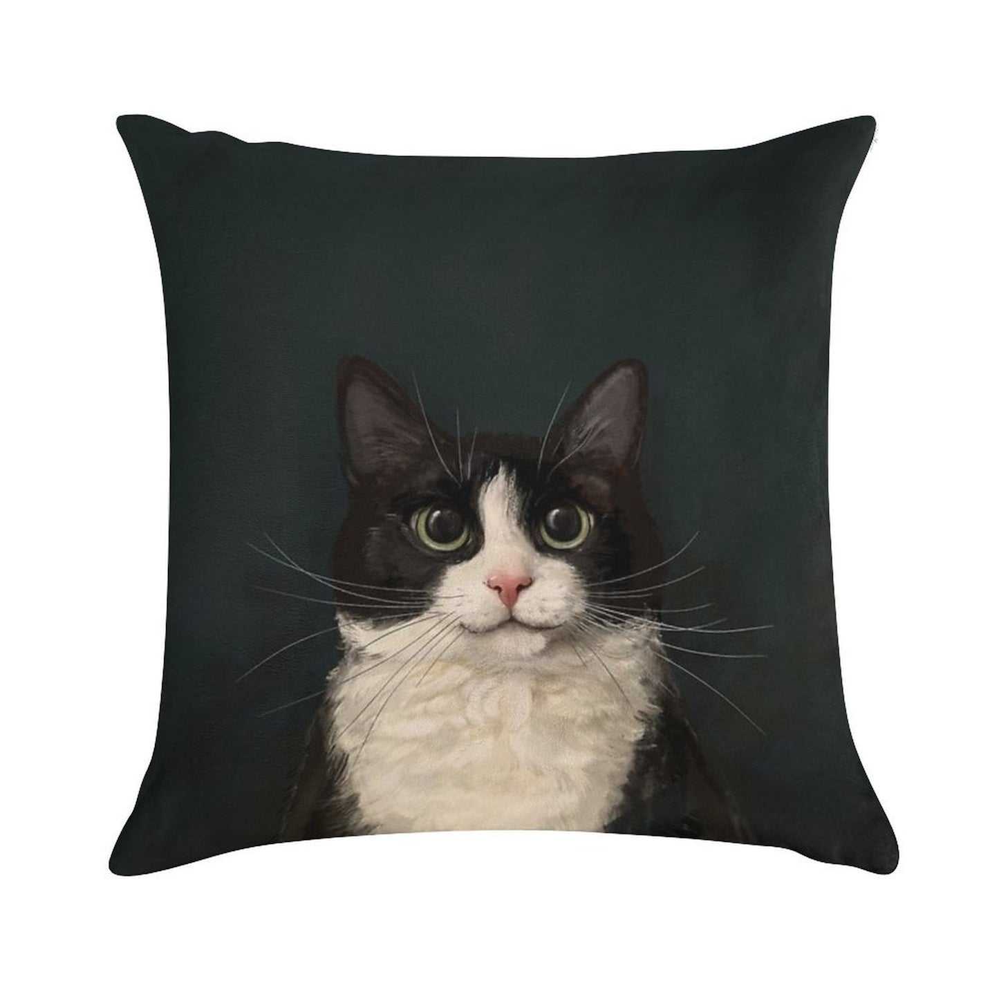 Tuxedo Cat Portrait Soft Ultra-Soft Texture Throw Pillow