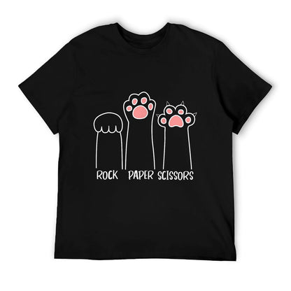 Introvert Cat Animal Rescue Pet Lover Apparel Rock Paper Scissors Hand Game Cute Paw Funny Cat Durable T-Shirt