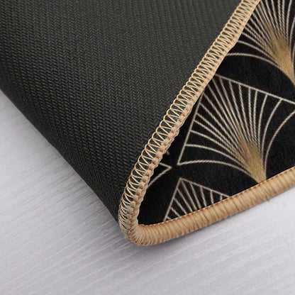 Art Deco Geometric Gold Black Pattern  Anti-Trip Bath Mat