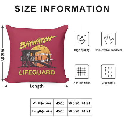 Baywatch Lifeguard Sunset 1989 Soft Skin-Friendly Throw Pillow