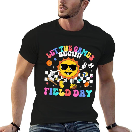 Field Day 2025 Let The Games Begin Teachers Kids Field Day Ribbed Collar T-Shirt