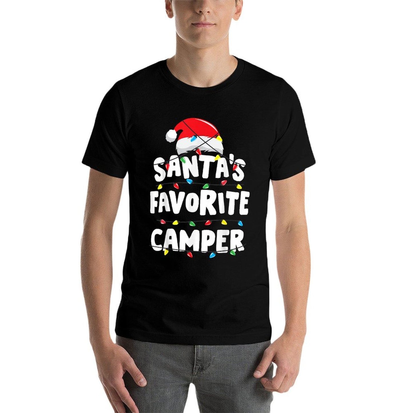 Camper Camping Christmas Santas Favorite Funny Xmas  Trendy Pattern T-Shirt