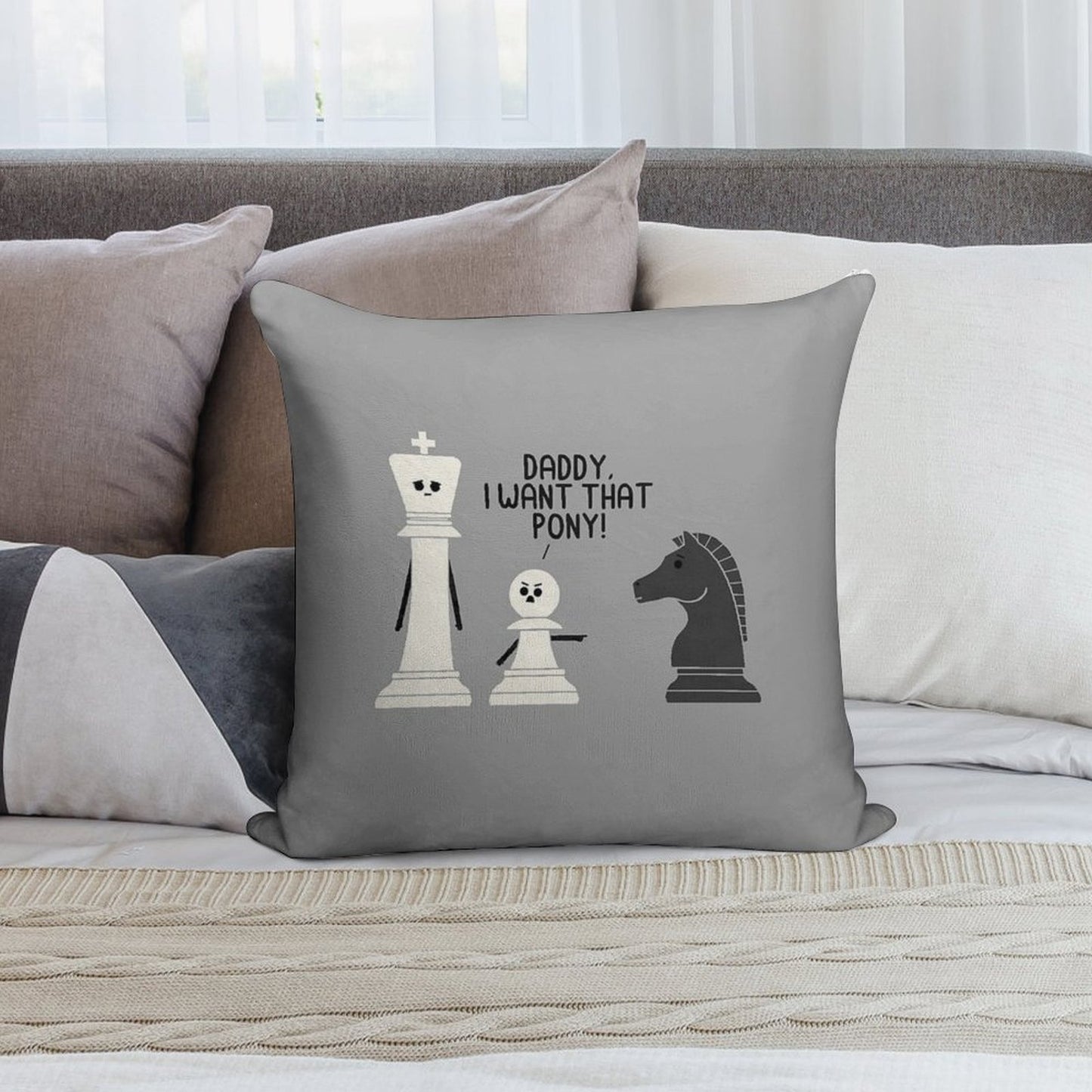 Pony Soft Hidden Zipper Throw Pillow