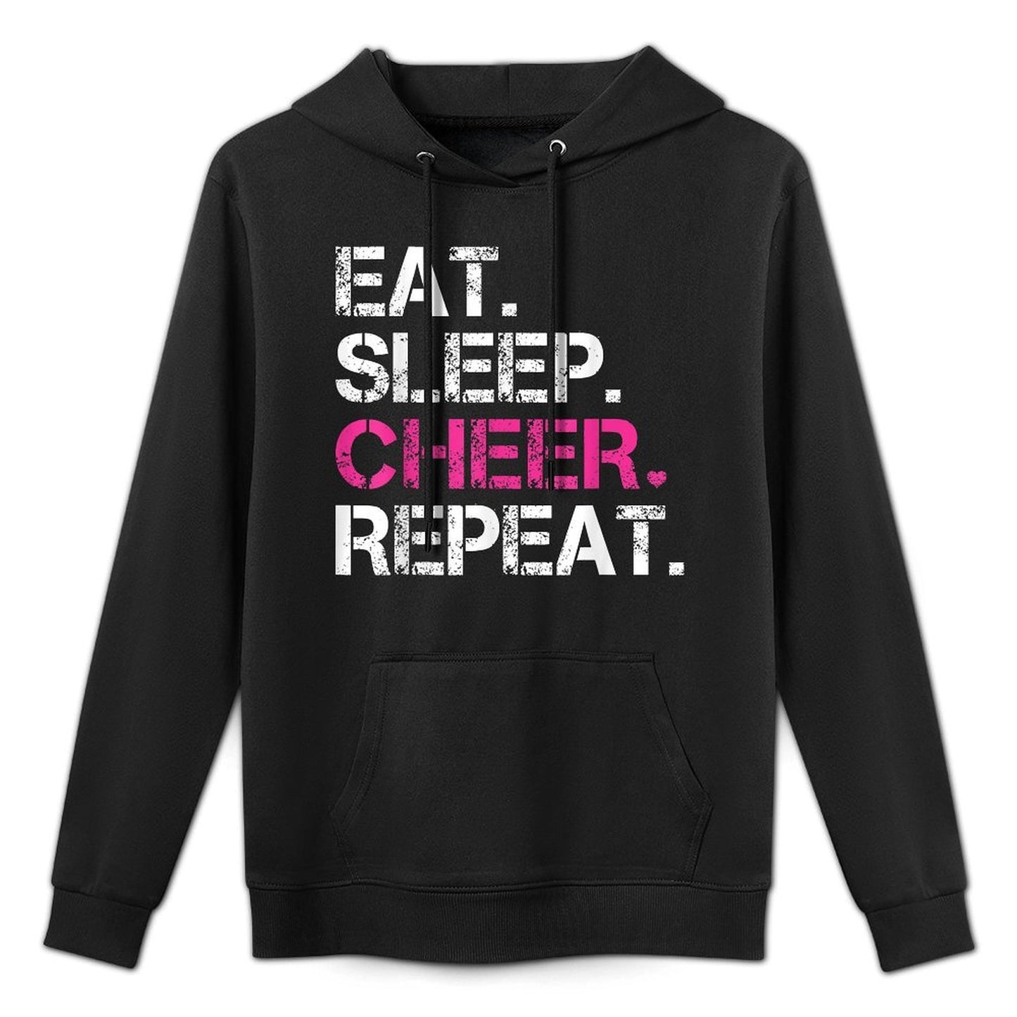 Eat Sleep Cheer Repeat Cheerleading Cheerleader Gifts Kangaroo Pocket Hoodie