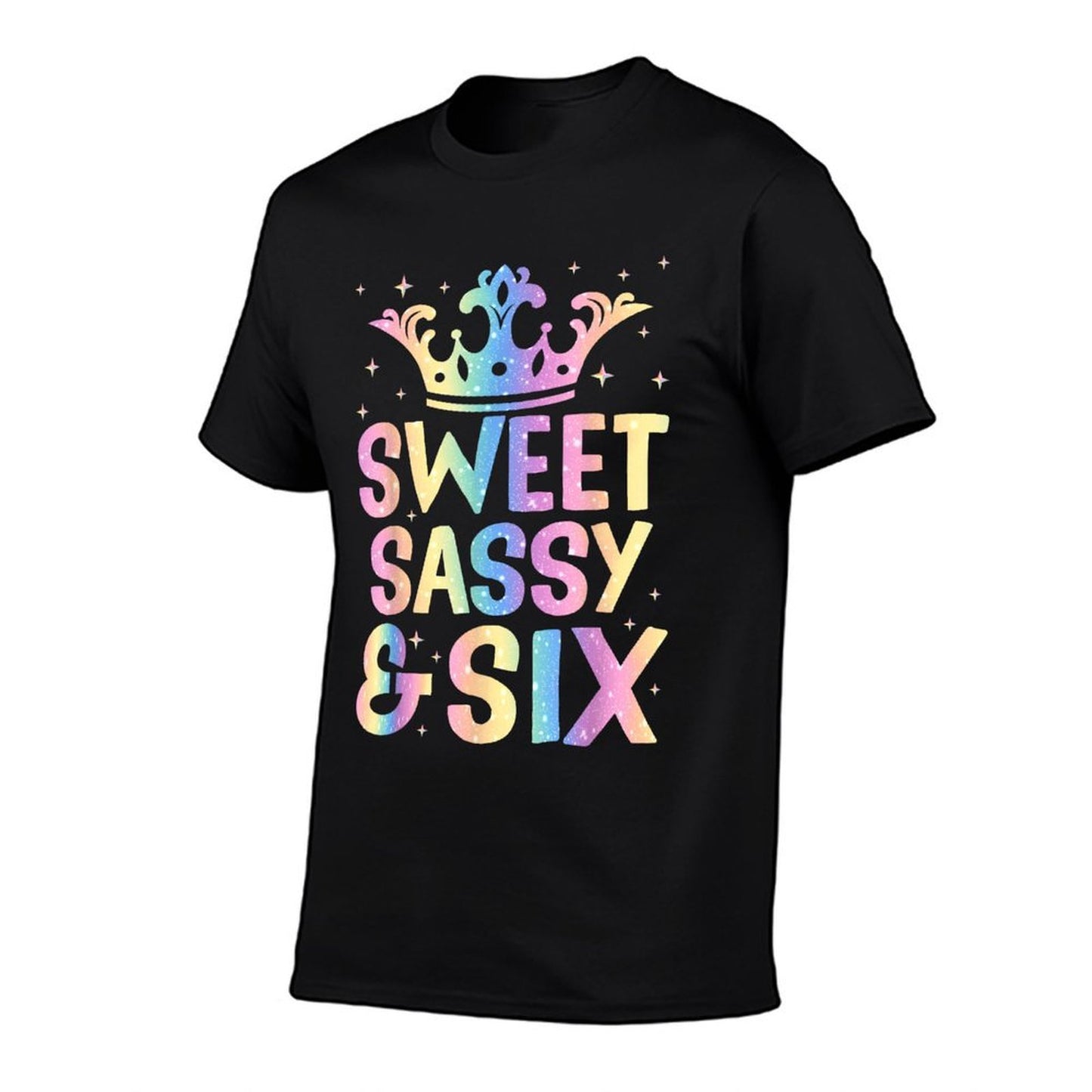 Sweet Sassy And Six Birthday For Girls 6 Years Old  Ribbed Collar T-Shirt