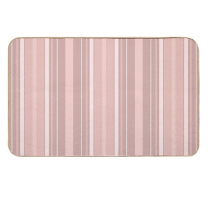 Rose Gold Slimming Effect Vertical Balanced Stripes Durable Bath Mat