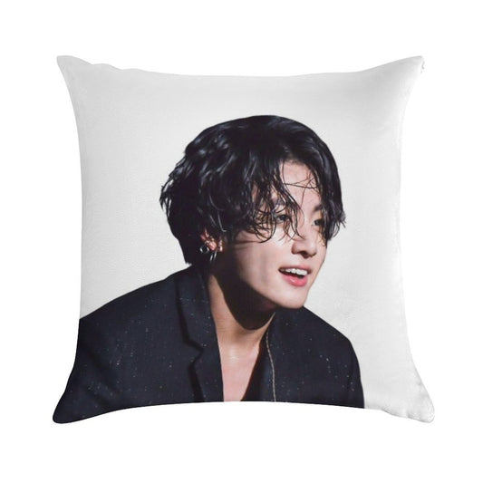 Jungkook Long Hair Hot Soft Gift Ready Throw Pillow