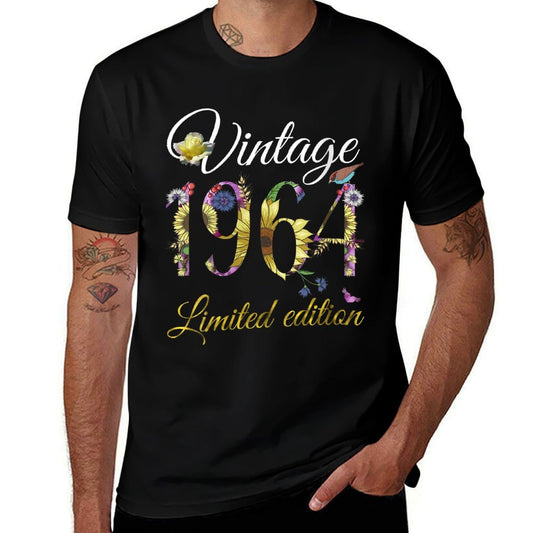 Womens Vintage 1964 60 Year Old Sunflowers Floral 60th Birthday  Stretchy T-Shirt