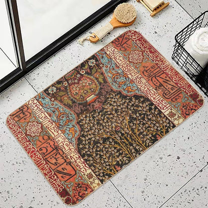 Safavid Kashan Or Isphahan Persian Rug Print Durable Bath Mat