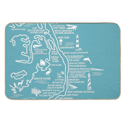 Outer Banks Map  Long-Lasting Bath Mat