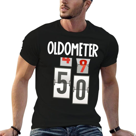 Oldometer 49-50 50th Birthday Funny Gift Men Women  Stretchy T-Shirt