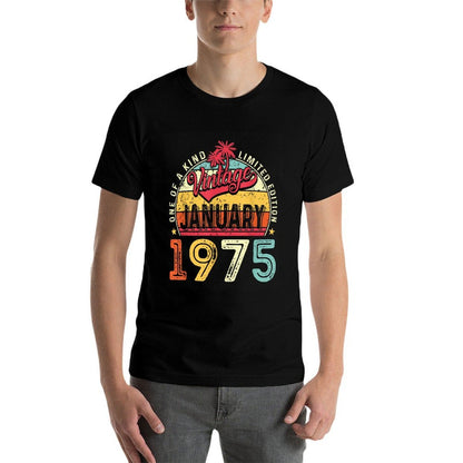 Vintage 50th Birthday Gift Vintage January 1975 Men Women  Affordable Price T-Shirt