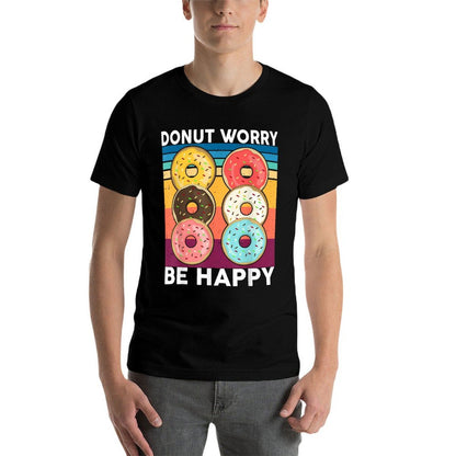 Donut Worry Be Happy Kids Toddler Baby Outfit Doughnut  Wrinkle-resistant T-Shirt