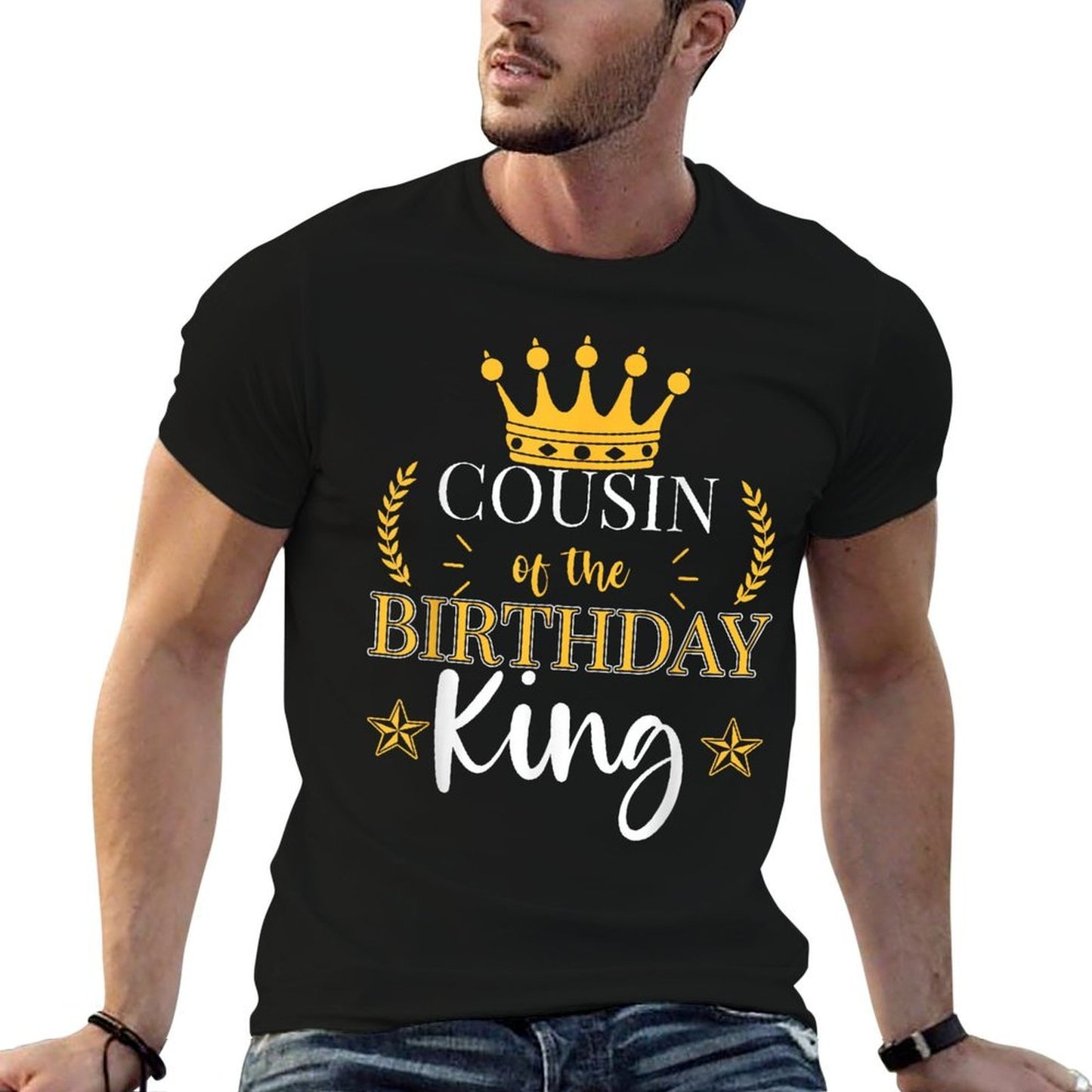 Cousin of The Birthday King Theme Party Bday Celebration  Oversized Silhouette T-Shirt