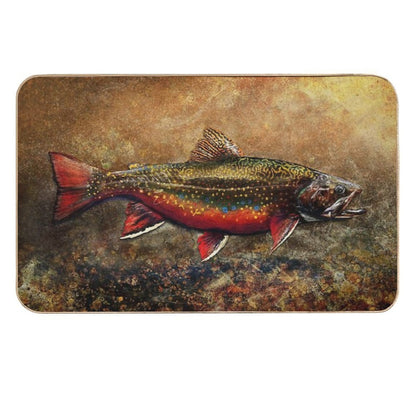 Spawning Male Brook Trout Illustration  Easy Maintenance Bath Mat
