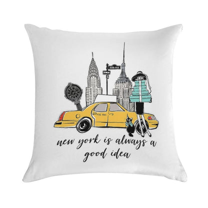 New York Girl Soft Shrink-Resistant Throw Pillow